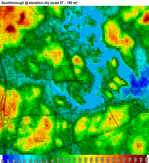 Southborough elevation map