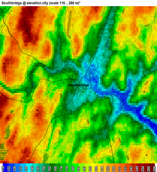 Southbridge elevation map