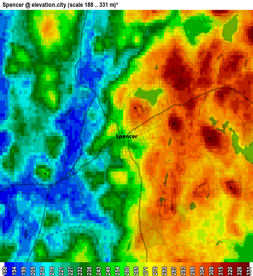 Spencer elevation map