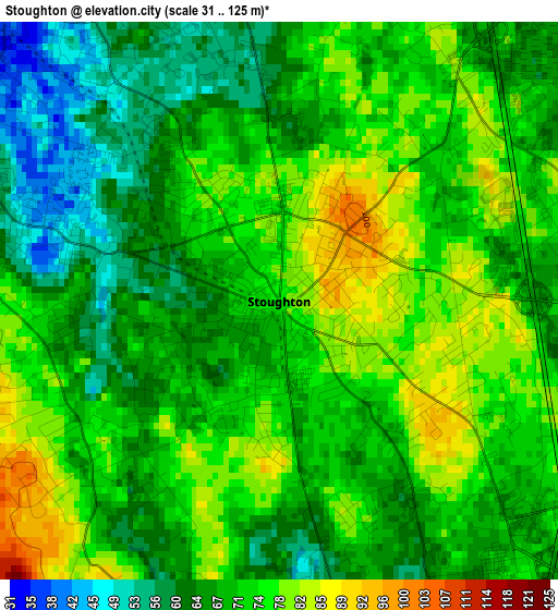 Stoughton elevation map