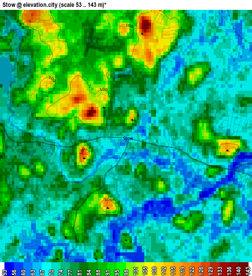 Stow elevation map