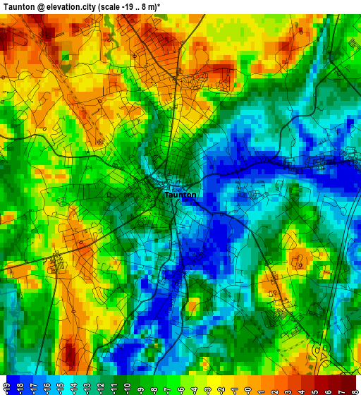 Taunton elevation map