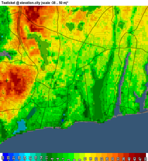 Teaticket elevation map