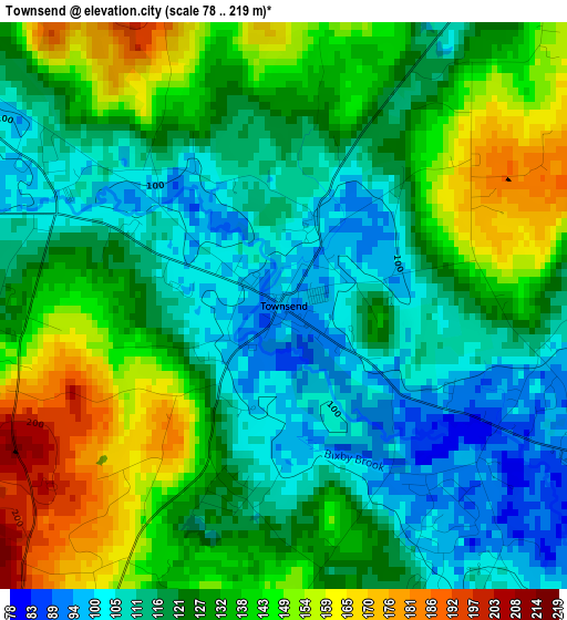 Townsend elevation map