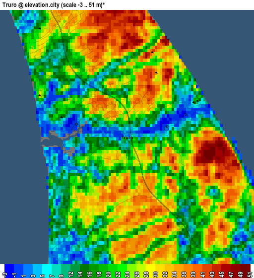 Truro elevation map