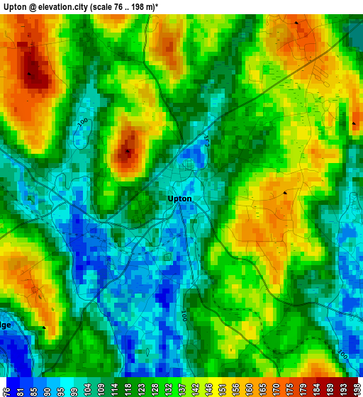 Upton elevation map