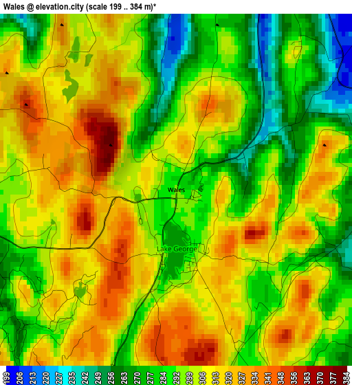 Wales elevation map