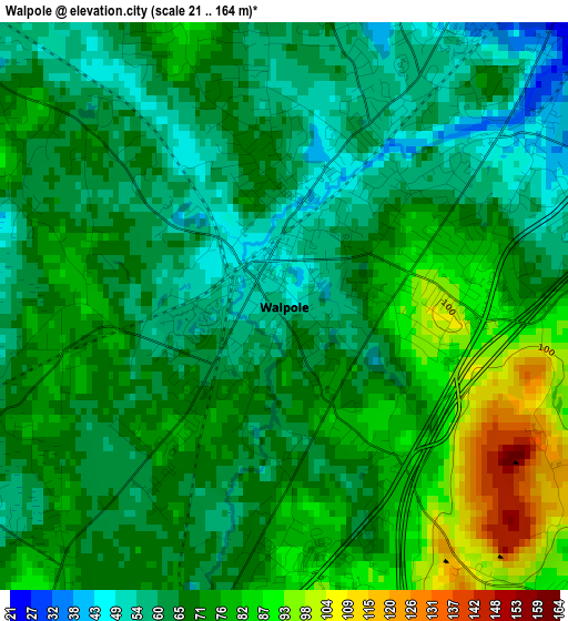 Walpole elevation map