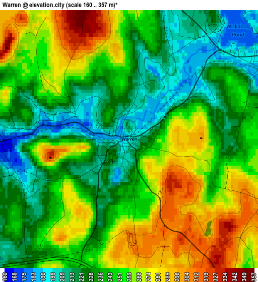 Warren elevation map