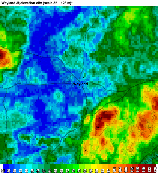 Wayland elevation map