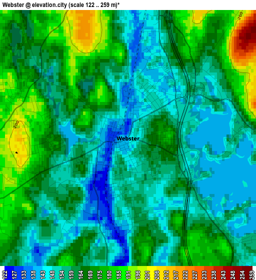 Webster elevation map