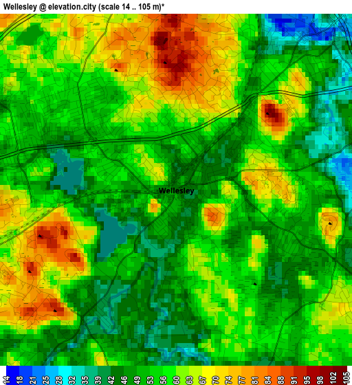 Wellesley elevation map