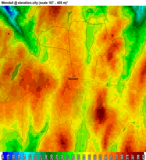 Wendell elevation map