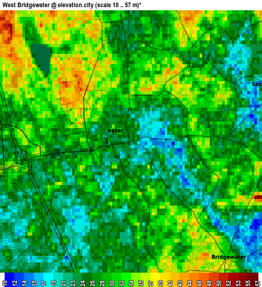 West Bridgewater elevation map