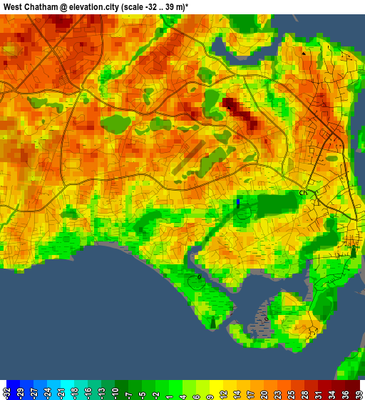 West Chatham elevation map