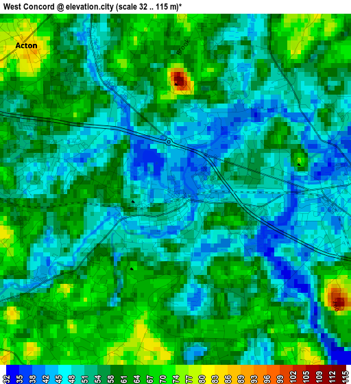 West Concord elevation map