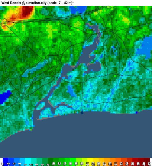 West Dennis elevation map