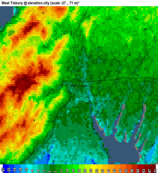 West Tisbury elevation map