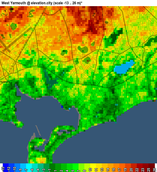 West Yarmouth elevation map