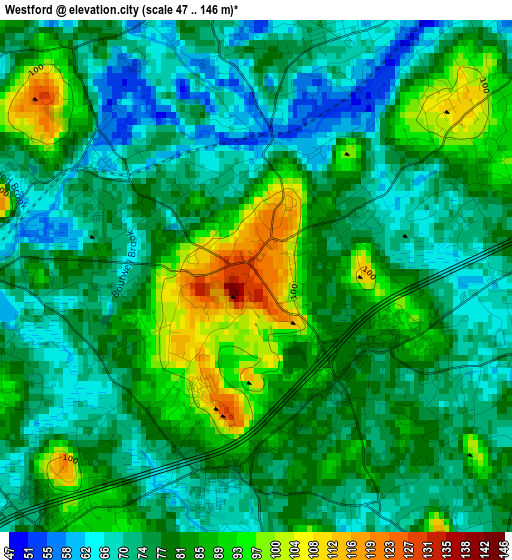 Westford elevation map