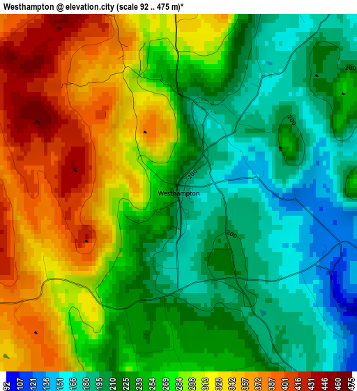 Westhampton elevation map