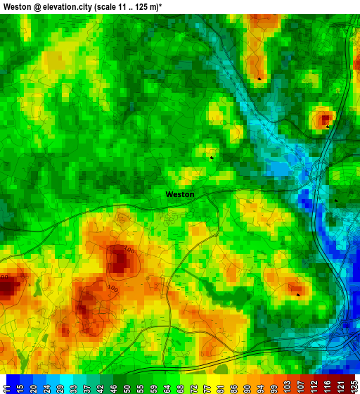 Weston elevation map