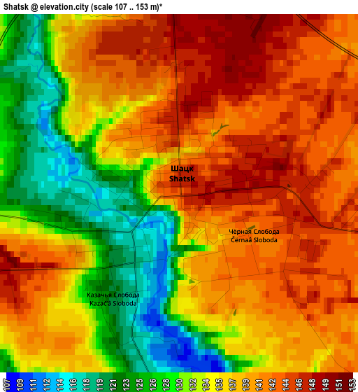 Shatsk elevation map