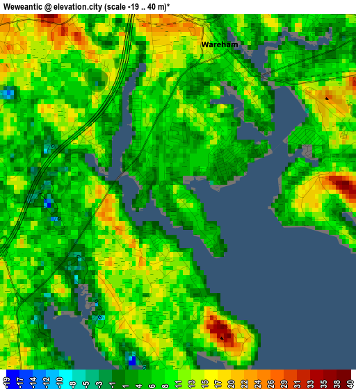 Weweantic elevation map