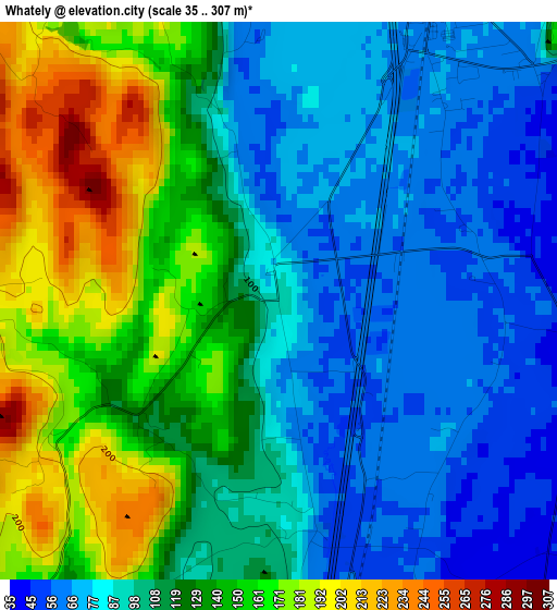 Whately elevation map