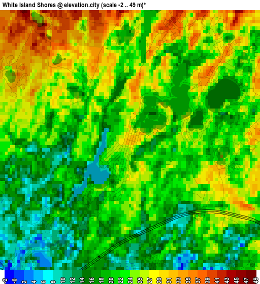 White Island Shores elevation map