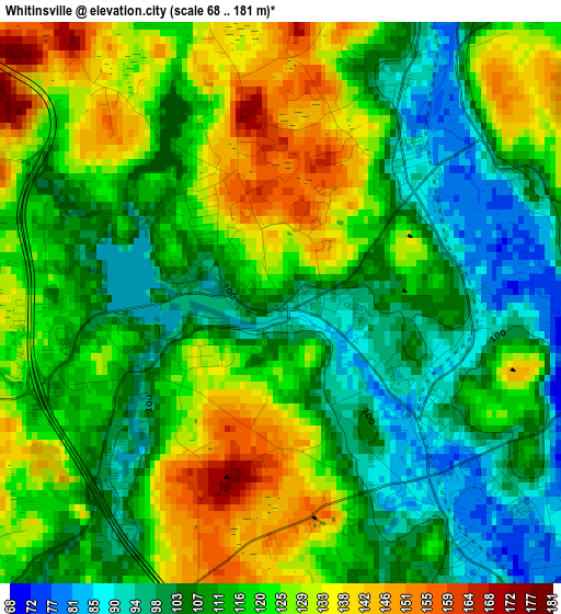 Whitinsville elevation map