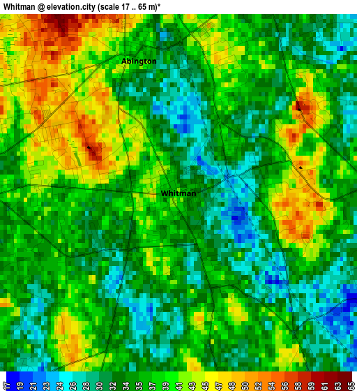 Whitman elevation map