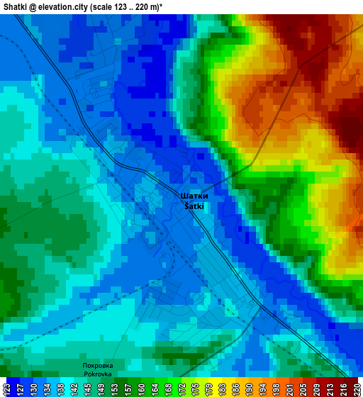 Shatki elevation map