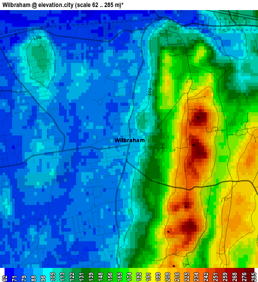 Wilbraham elevation map