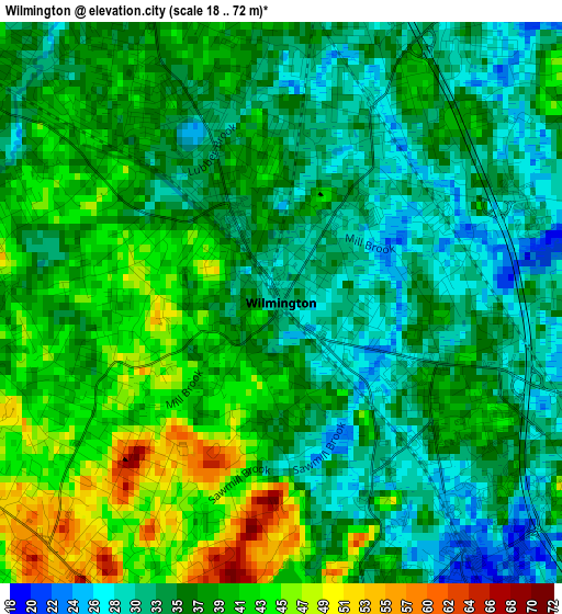 Wilmington elevation map