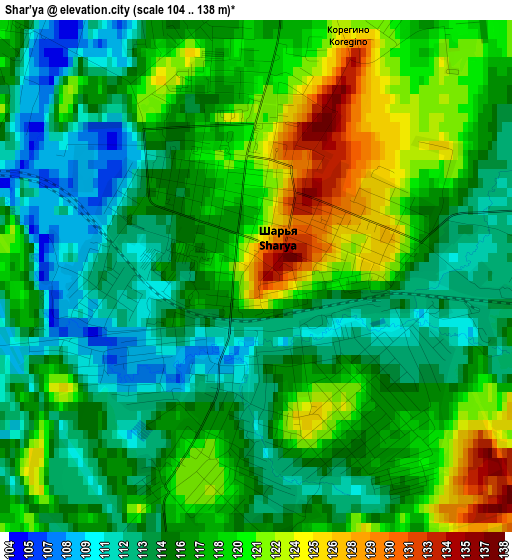 Shar’ya elevation map