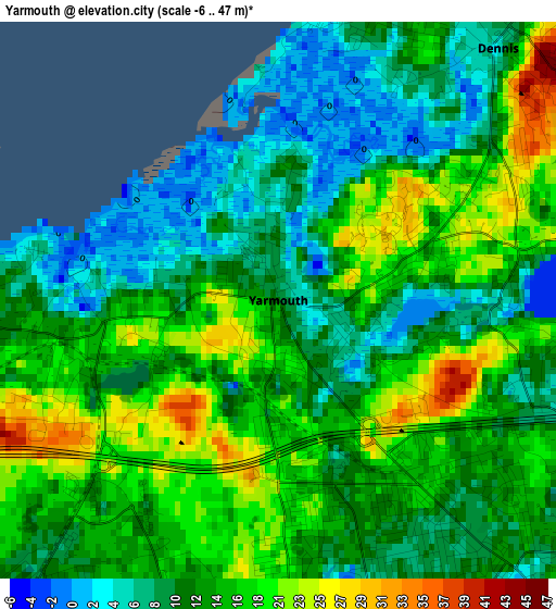 Yarmouth elevation map