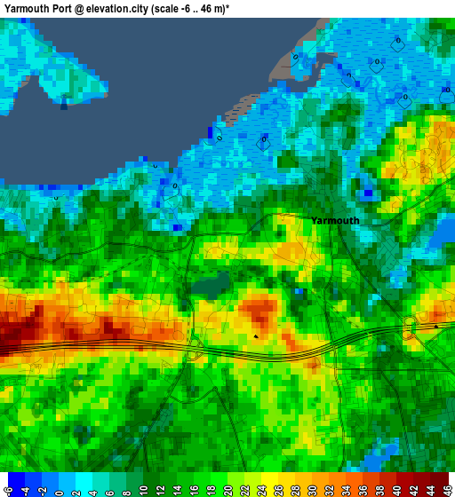 Yarmouth Port elevation map