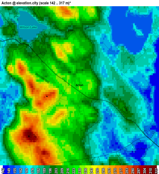 Acton elevation map