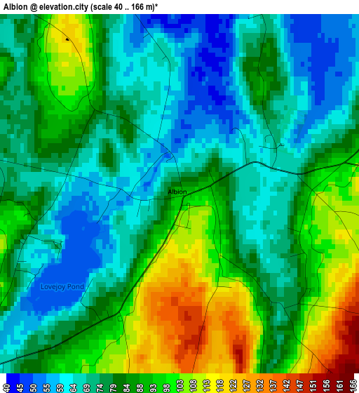 Albion elevation map