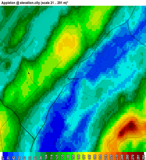 Appleton elevation map