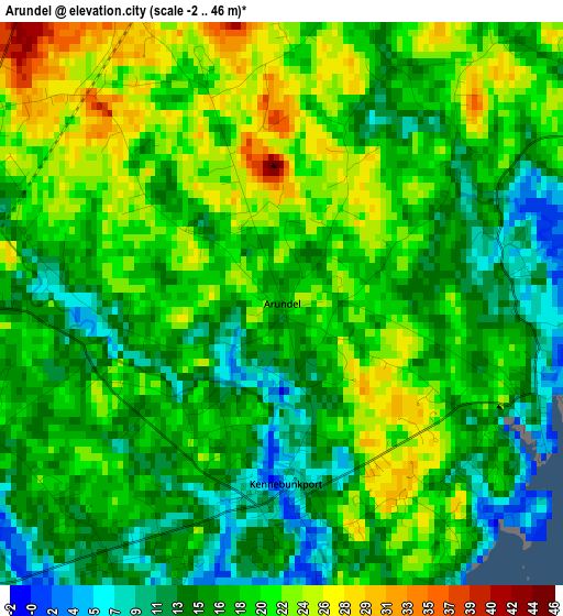 Arundel elevation map