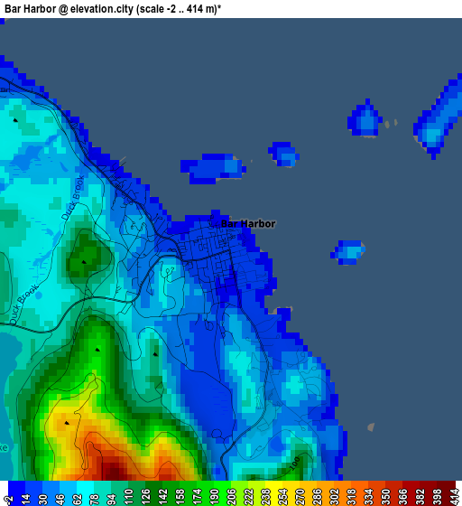 Bar Harbor elevation map