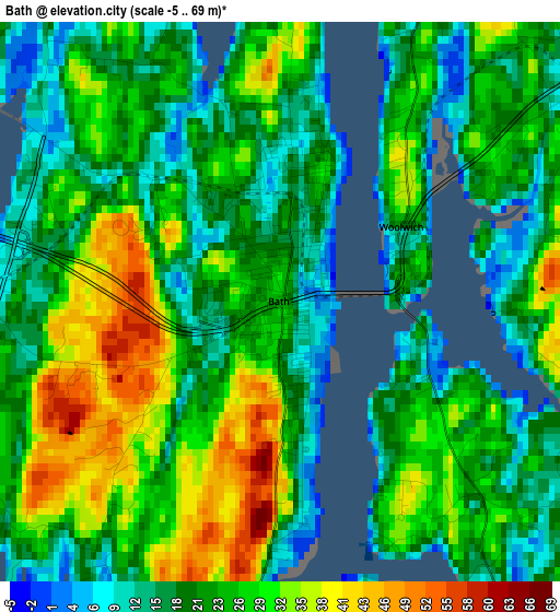 Bath elevation map