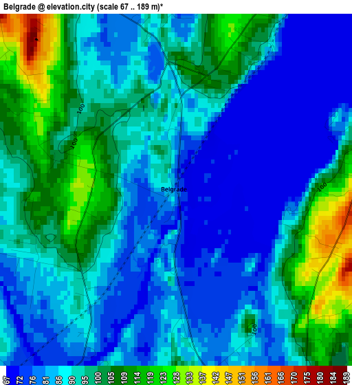 Belgrade elevation map