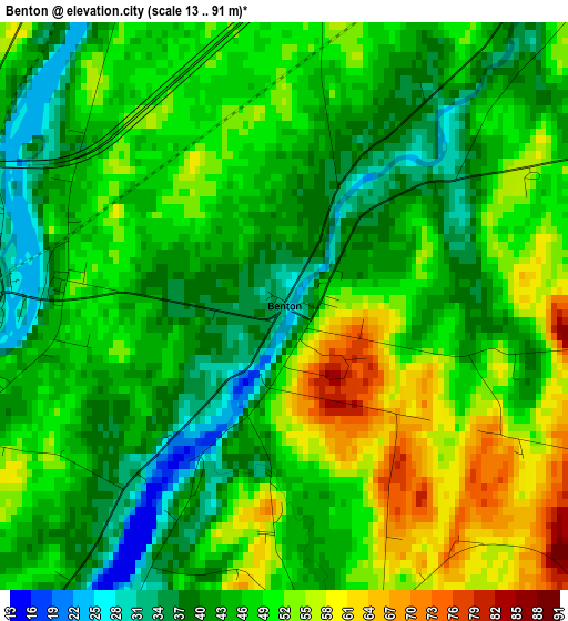 Benton elevation map