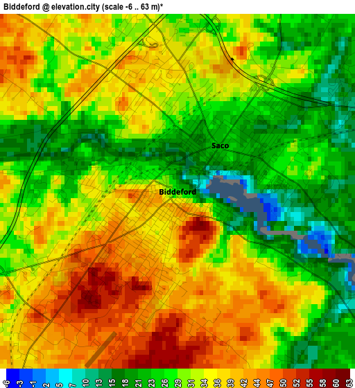 Biddeford elevation map