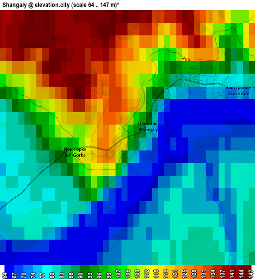 Shangaly elevation map