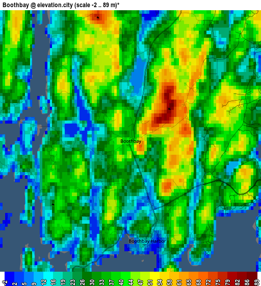 Boothbay elevation map