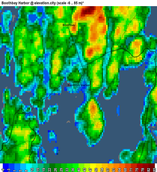 Boothbay Harbor elevation map